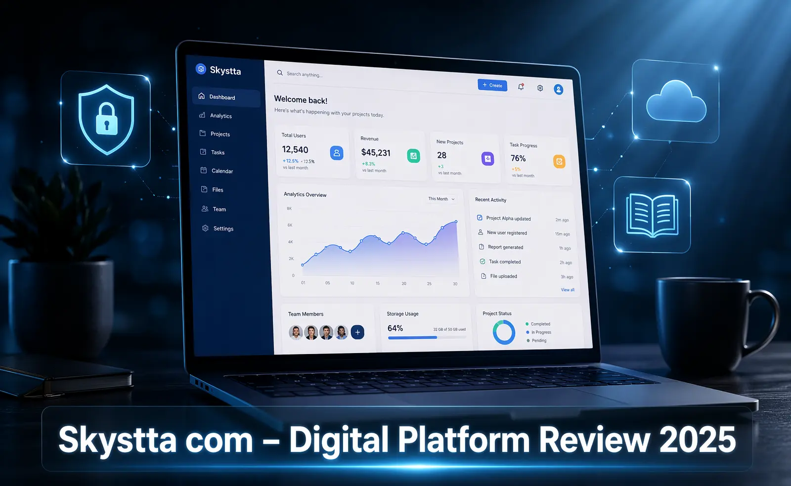 skystta com digital platform dashboard showing tools resources and features for small businesses and creators 2025