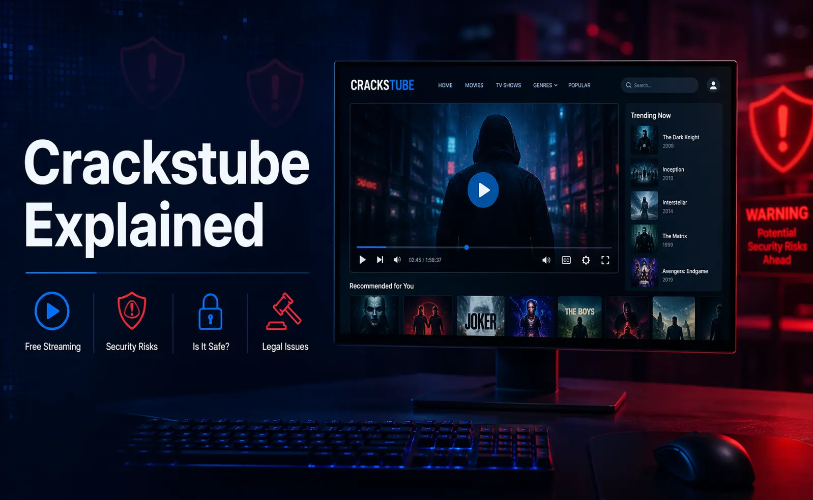 Crackstube free streaming platform overview showing interface risks and safe alternatives for US users
