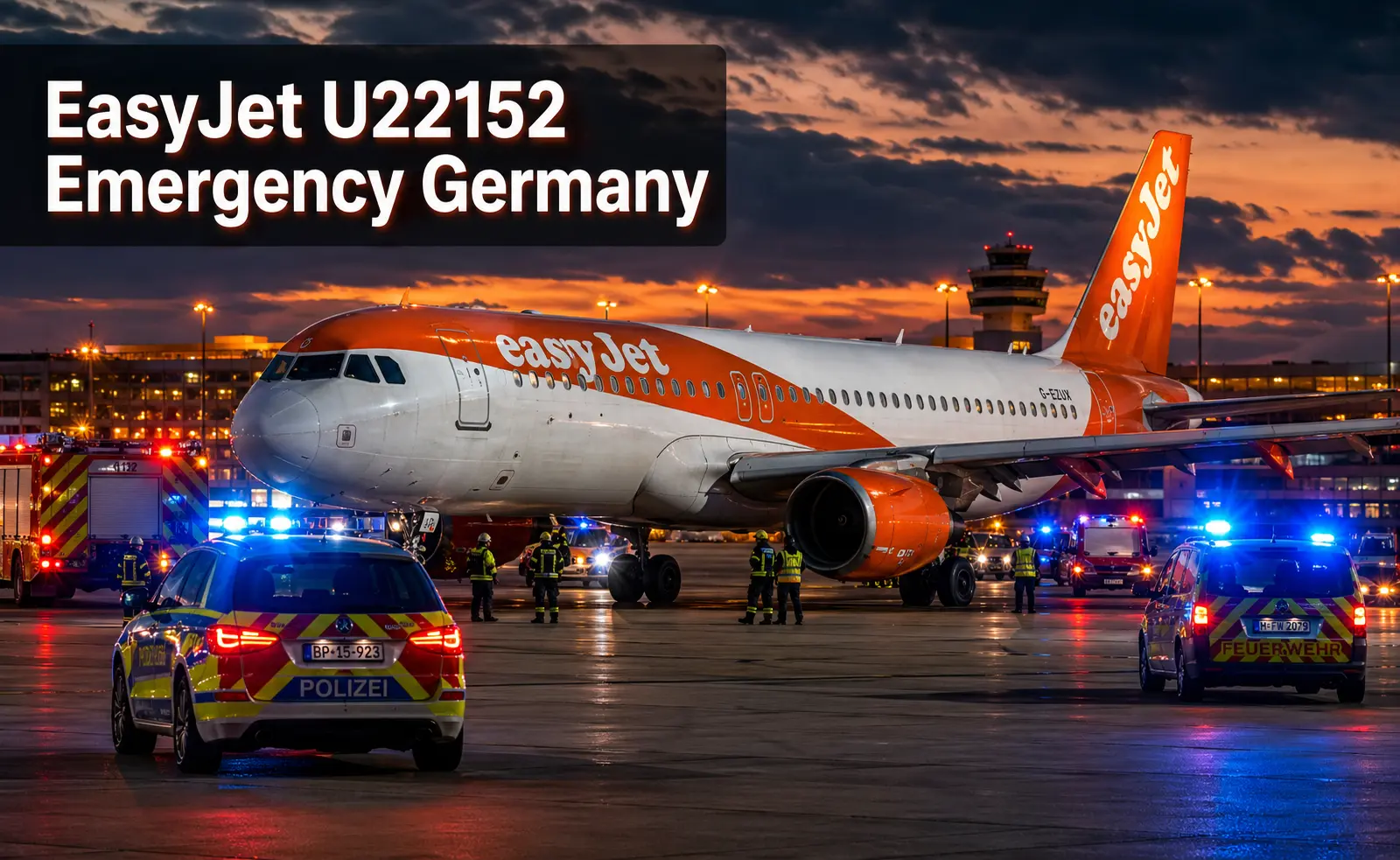 EasyJet U22152 emergency Germany Airbus A320 diverts to Cologne Bonn Airport after first officer collapses mid-flight over German airspace with 185 passengers on board