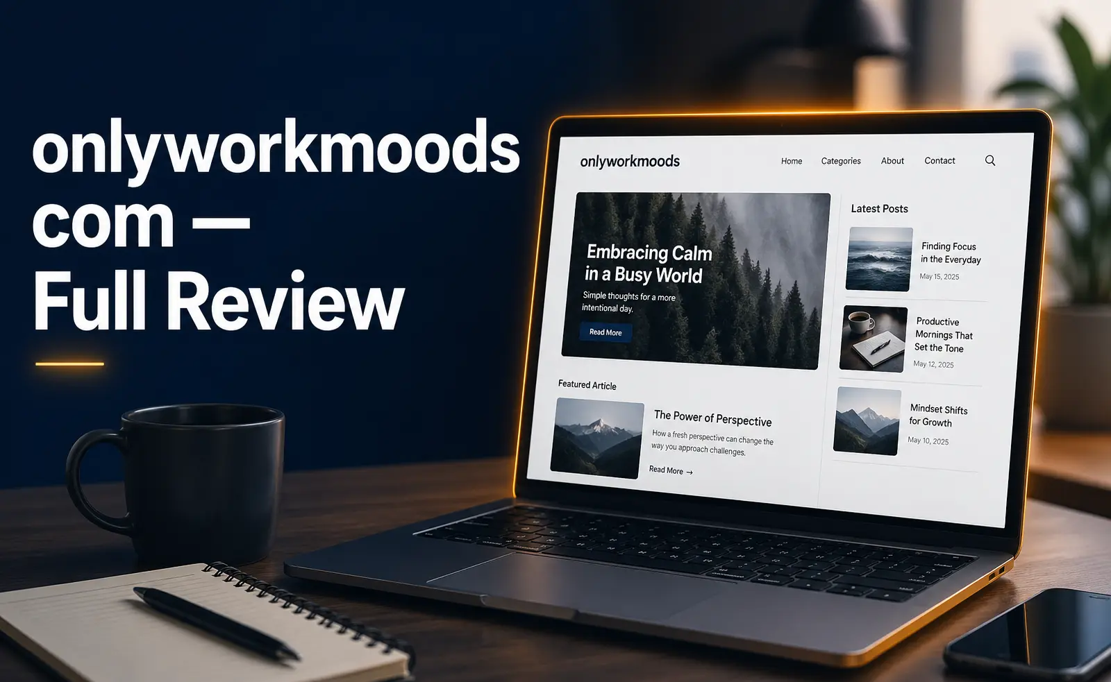 onlyworkmoods com website review showing what it is, safety status, and content overview for US readers