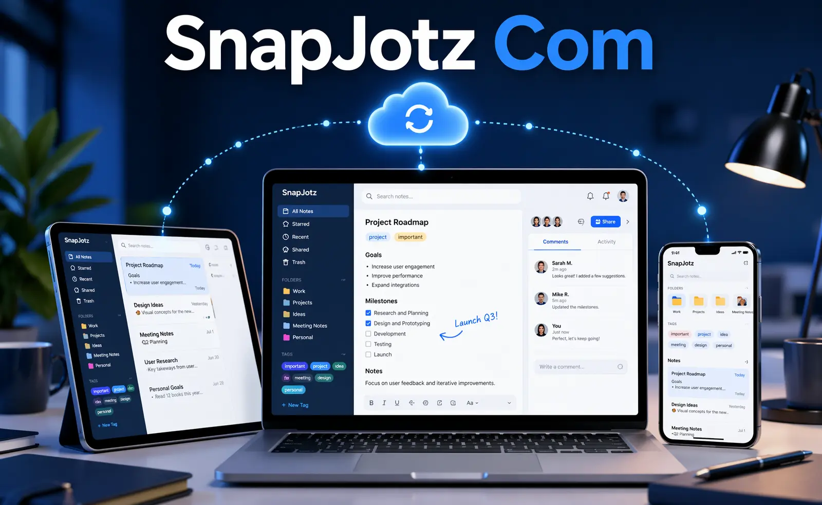 snapjotz com digital note-taking platform interface showing collaboration features and cloud syncing tools for productivity in 2026