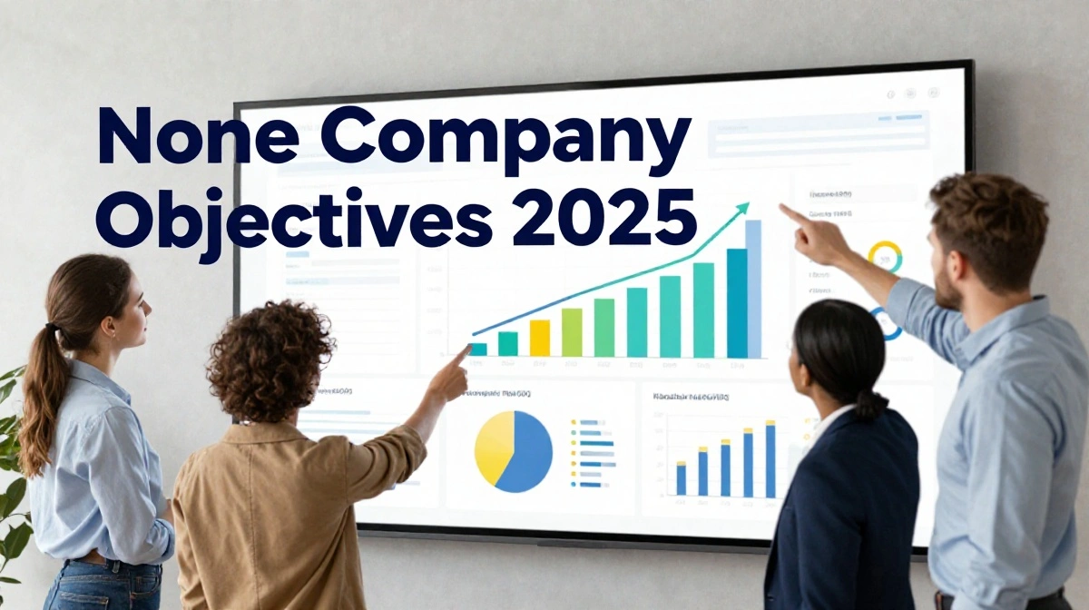 None Company Objectives 2025 — business team reviewing annual strategic goals and performance roadmap