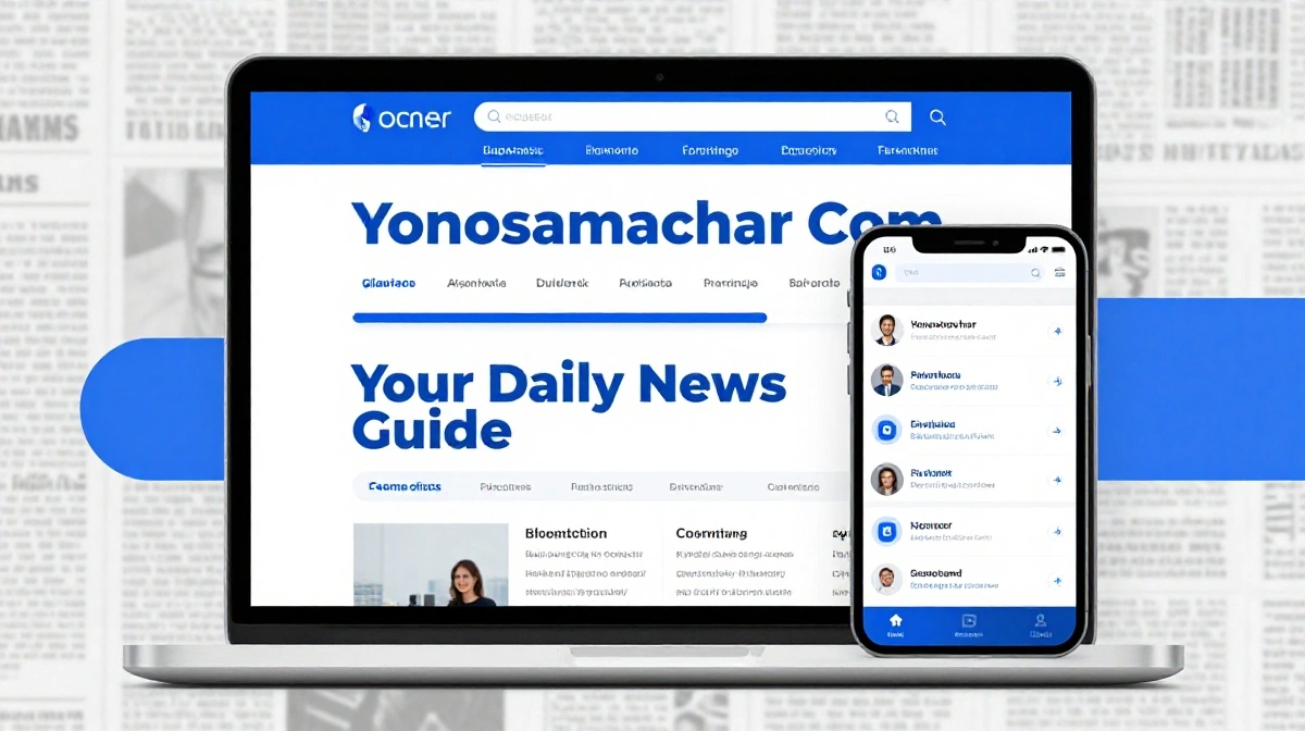 Yonosamachar com news platform interface showing latest updates and categories on a modern screen