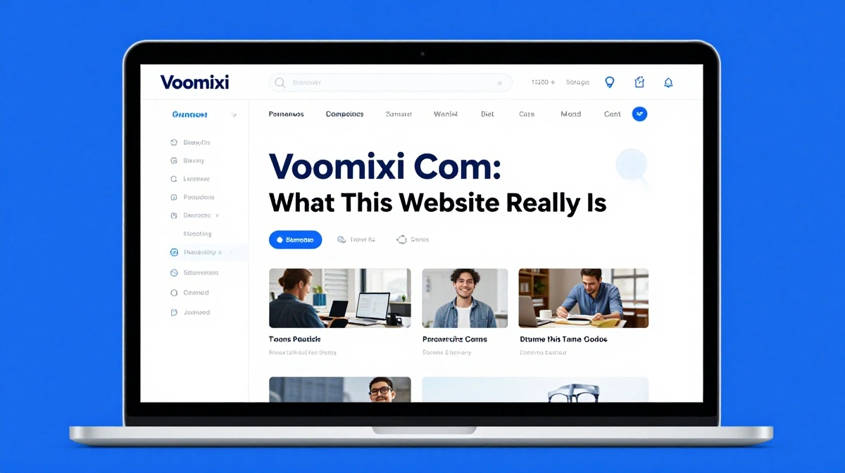 Voomixi com website homepage layout showing content categories and navigation menu